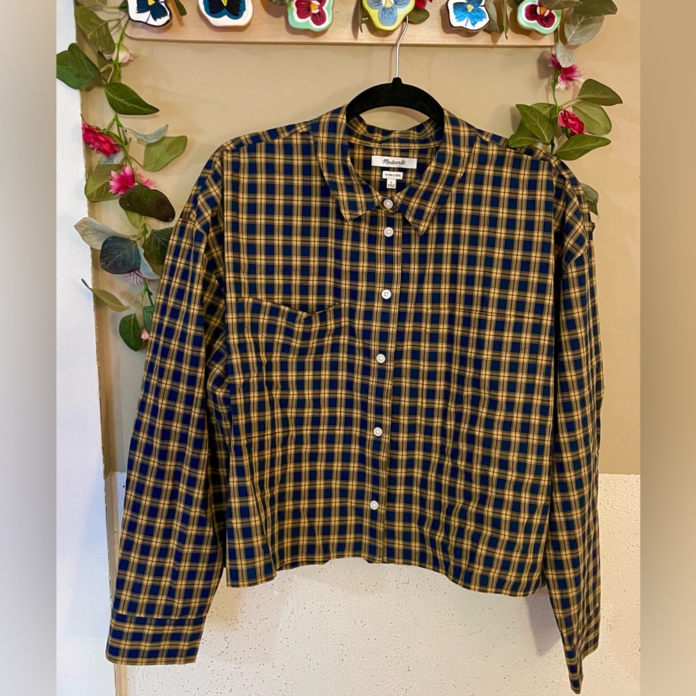 Madewell Signature Poplin Crop Shirt in Plaid